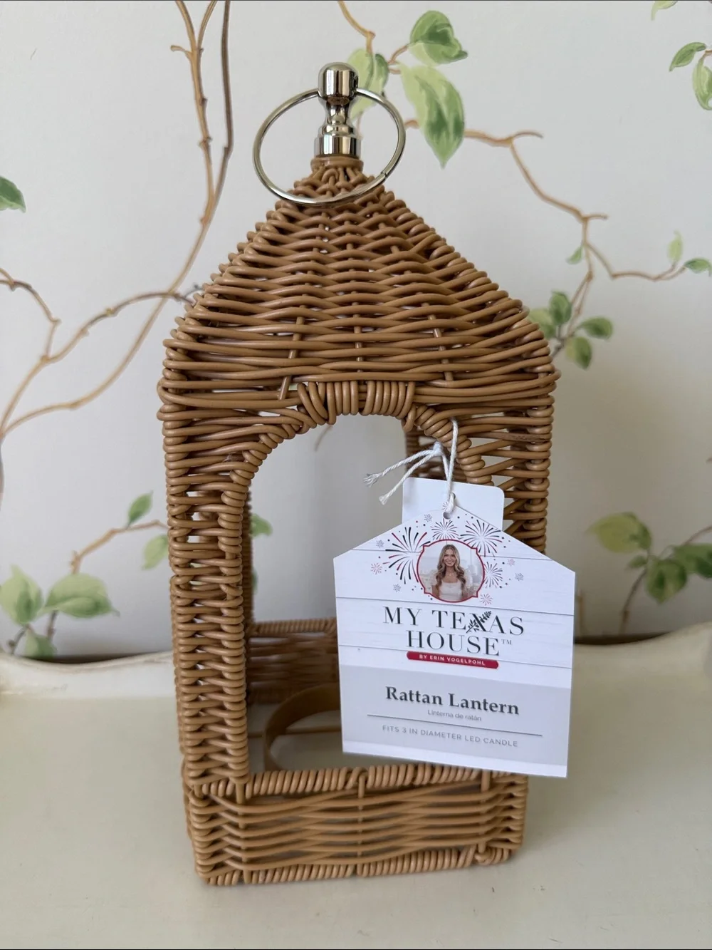 My Texas House Rattan Wicker Lantern - 12”